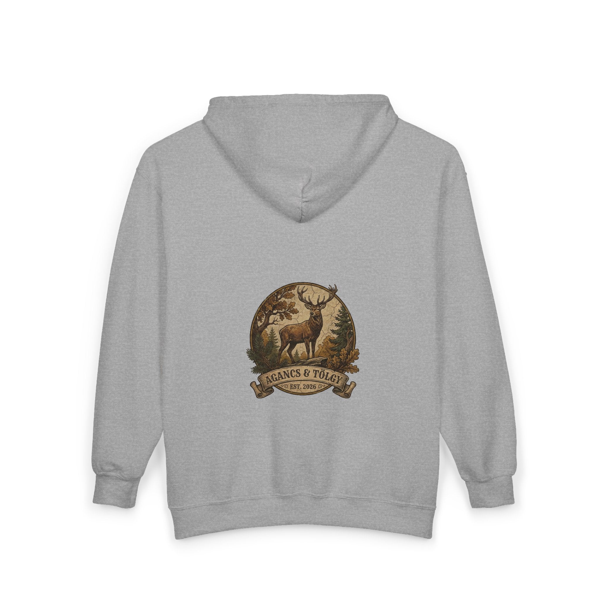 "Az Őszi Erdő" – Prémium Cipzáras Vadász Pulóver (Zipped Hoodie)