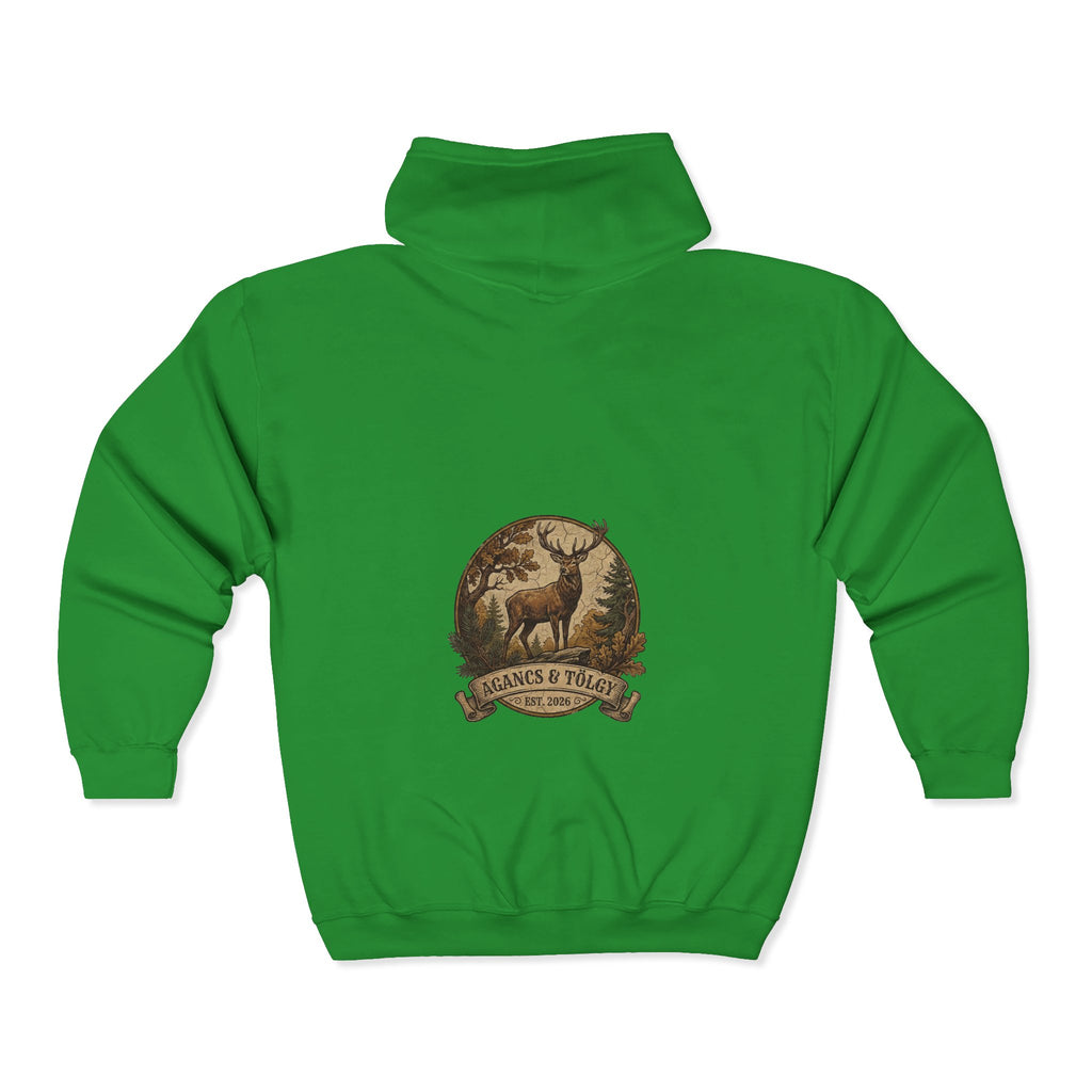 "Az Őszi Erdő" – Prémium Cipzáras Vadász Pulóver (Zipped Hoodie)